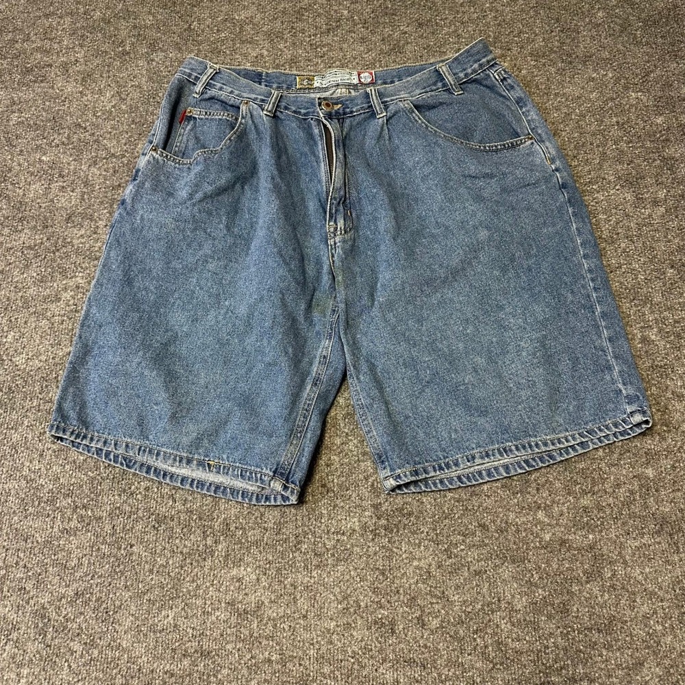 Polo Jeans Co Shorts Mens Size 38 Blue Baggy Denim Casual Y2K 90s Stain